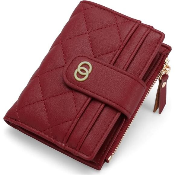 Small Wallets Zipper Pocket, Wallet Credit Card Holder Red - Picture 1 of 6